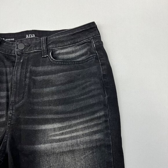 A.N.A Womens Distressed Black Jegging Size 10 High Rise Stretch - Picture 3 of 9